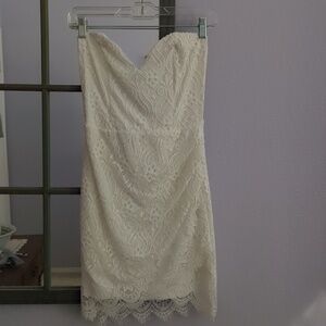 Lulus Lace Overlay Strapless Mini Dress Size Medium